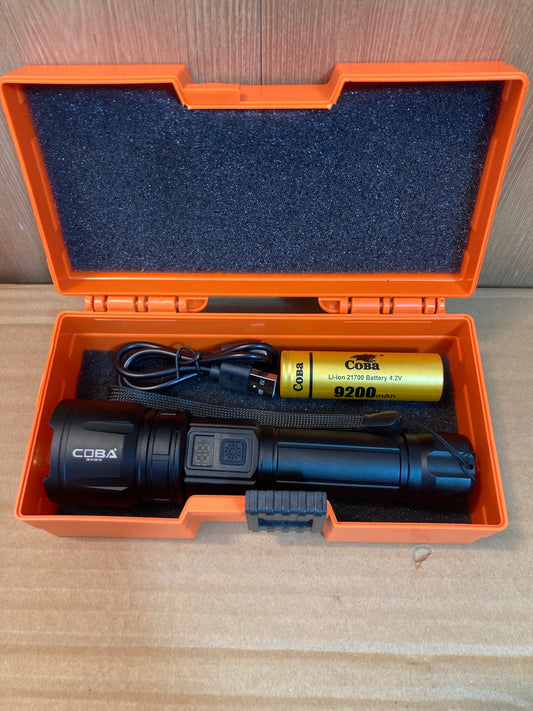 COBA USB Charging Compact LED Flashlight - Handheld Torch CB-M168-TG