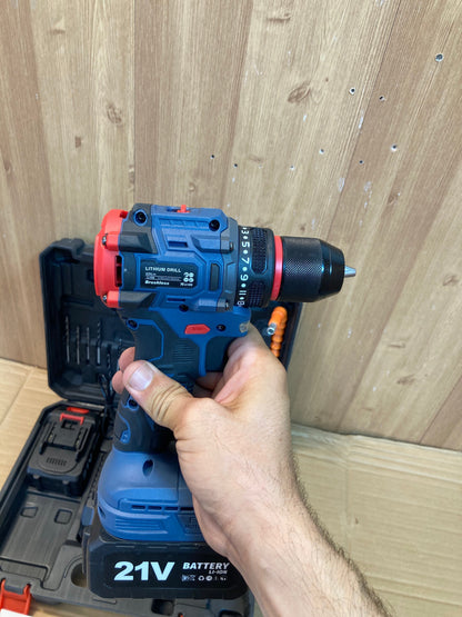 Lot Imported Heavy Duty Brushless Drill Machine with 21V Double Batteries