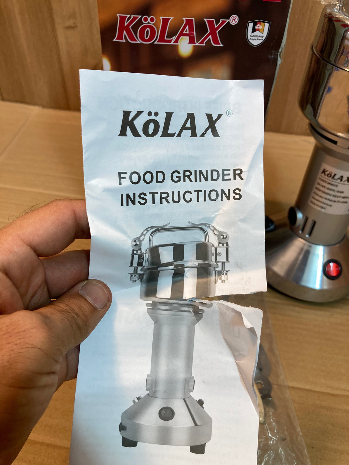 KoLAX Germany Stainless Steel Heavy Grain Mill Grinder 1000W