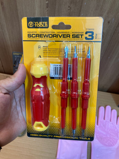 Ultimate Home Essentials Combo – Hand Saw, Silicone Gloves, Screwdriver Set, Drying Wire & Electrical Tester