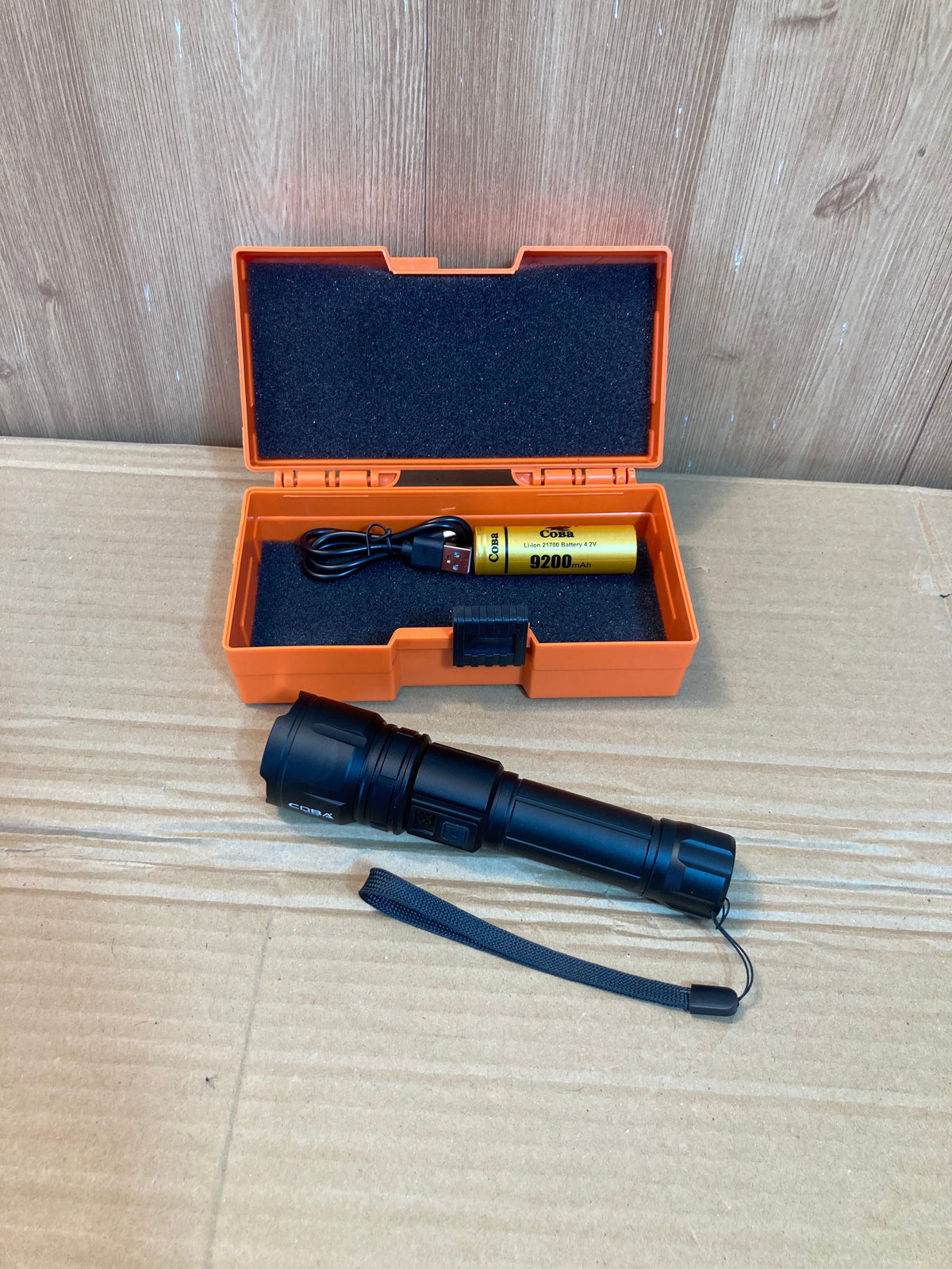 COBA USB Charging Compact LED Flashlight - Handheld Torch CB-M168-TG