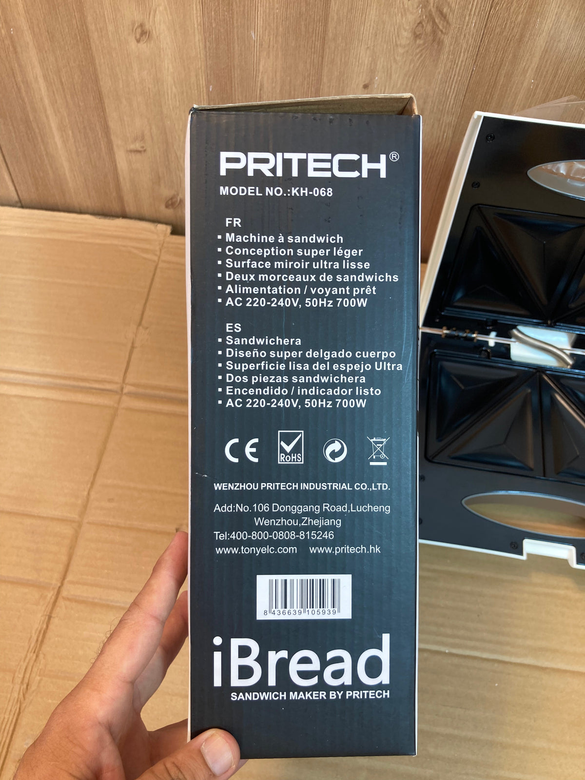 Lot Imported Pritech iBread 700W Sandwich Maker KH-068