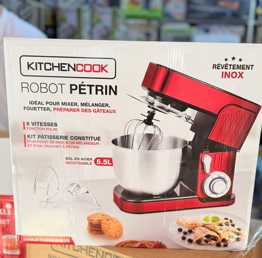 KitchenCook 1300W Stand Mixer - Dough Mixer 5.5L